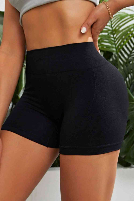 Slim Fit High Waistband Active Shorts - Cowaa