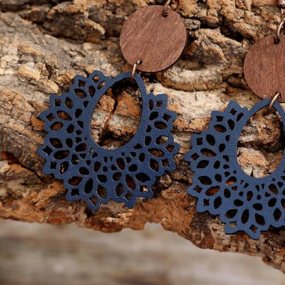 Geometric Cutout Dangle Earrings - Cowaa