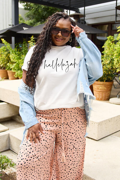 Simply Love Full Size Letter Graphic Short Sleeve T-Shirt - Cowaa