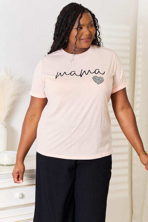 Simply Love MAMA Heart Graphic T-Shirt - Cowaa